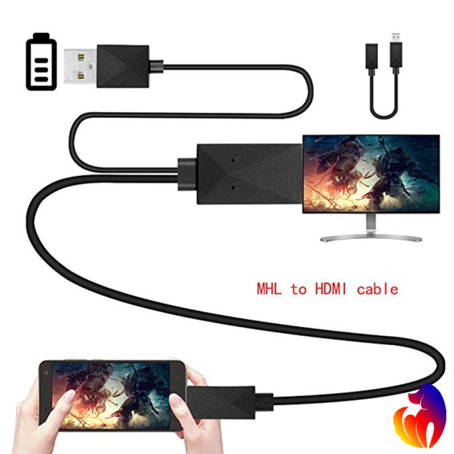 Blackhole Cáp chuyển đổi 5 pin &amp; 11 Pin Micro USB MHL sang HDMI 1080P HD TV cho điện thoại Android