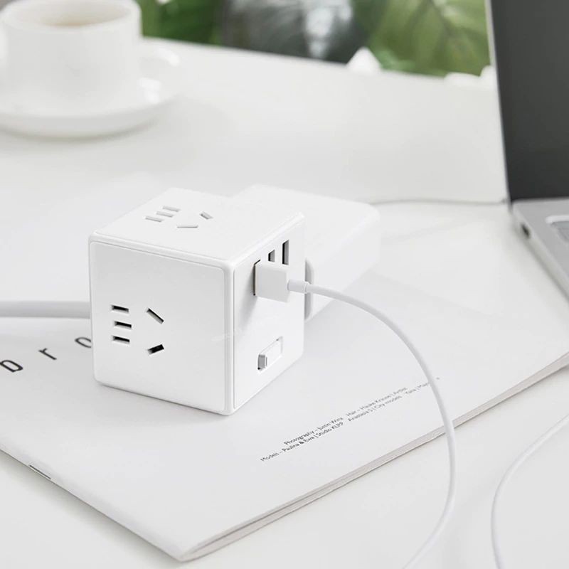 Ổ cắm điện xiaomi mija cube 2 trong 1 6 cổng sạc usb