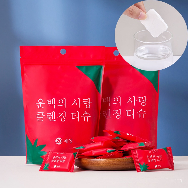 Bộ 20 Khăn Nén Bằng Vải Không Dệt Mềm Mại Thấm Hút Nước Mạnh Dùng Một Lần