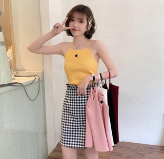 Áo yếm len thêu tim