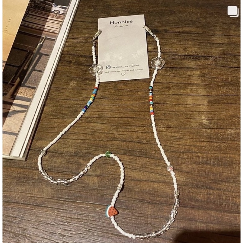 [185-194] Dây đeo khẩu trang charm hoa trong suốt