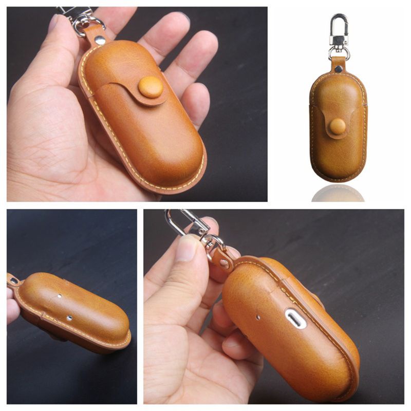 Vỏ Bảo Vệ Hộp Sạc Tai Nghe 3i Wieless Bằng Da Sang Trọng Kèm Móc Khóa Tiện Dụng