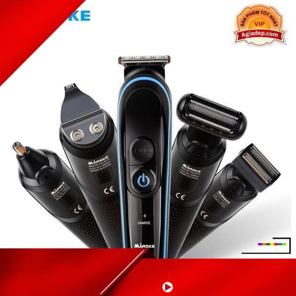 Bộ tông đơ, máy cạo râu, tỉa lông mũi, cắt lông mày, Wax lông 5 trong 1 cao cấp Marske M5010 - Tích điện xu