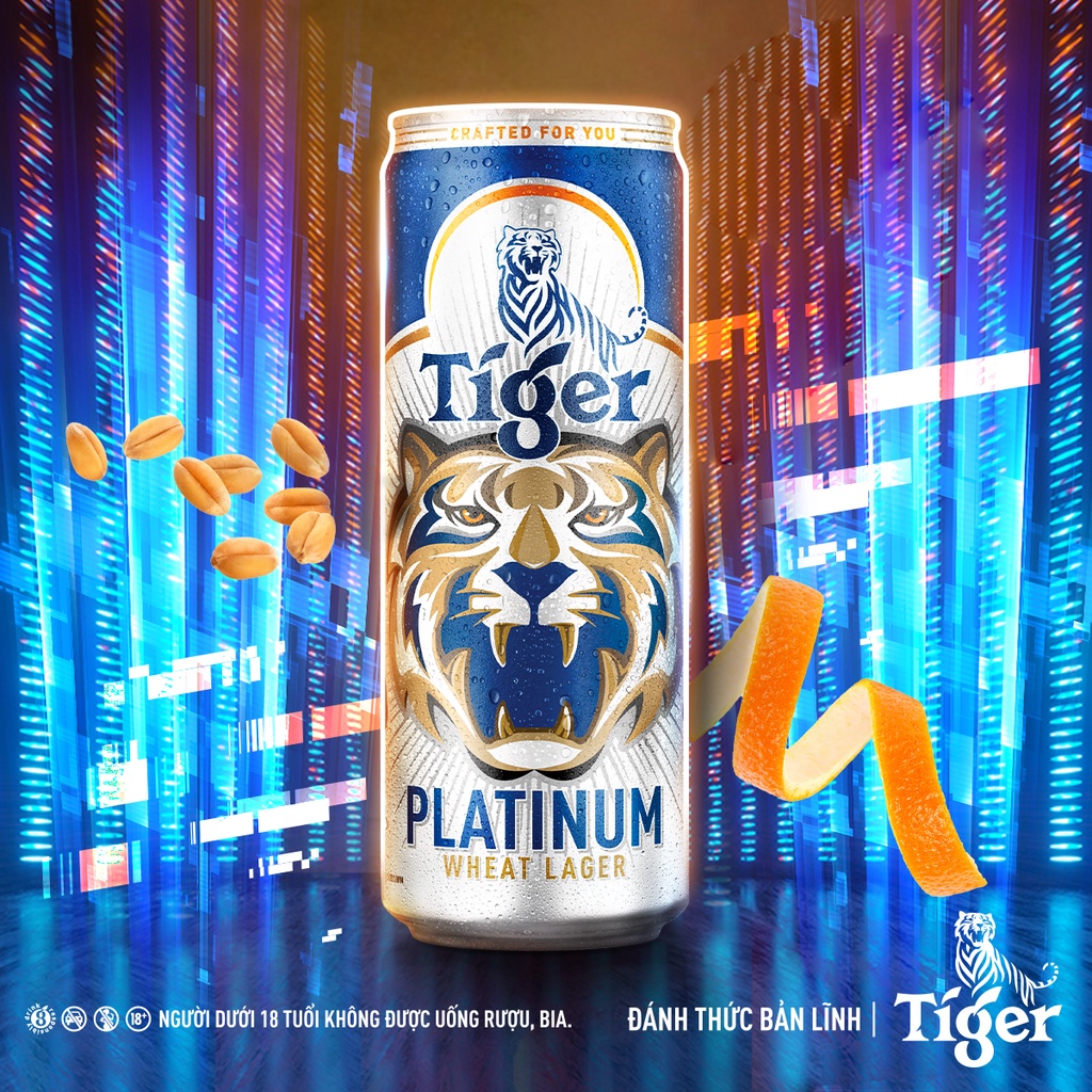 HỎA TỐC HCM Thùng 24 lon bia lúa mì Tiger Platinum Wheat Lager 330ml/lon