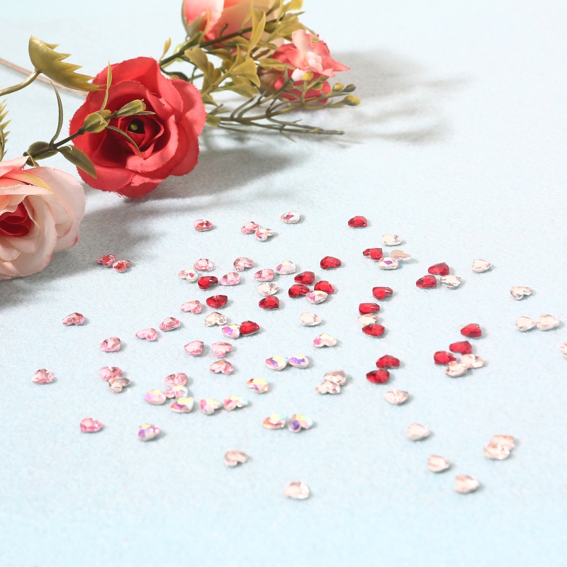 Phụ Kiện Đá Trang Trí Móng Tay Hình Trái Tim Lưng Phẳng Đính Đá Pha Lê Cho Ngày Cưới / Valentine