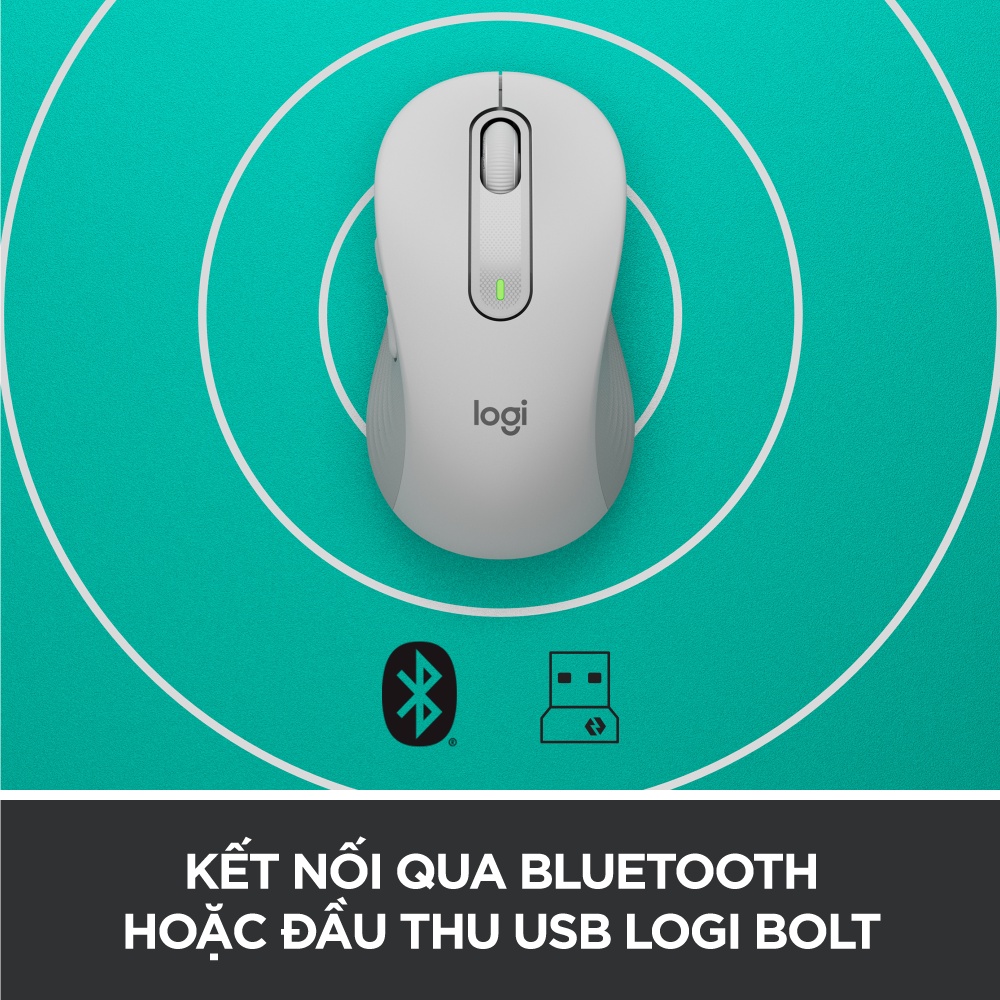 Chuột không dây bluetooth Logitech Signature M650 - Cuộn SmartWheel, giảm ồn, các nút có thể tùy chỉnh