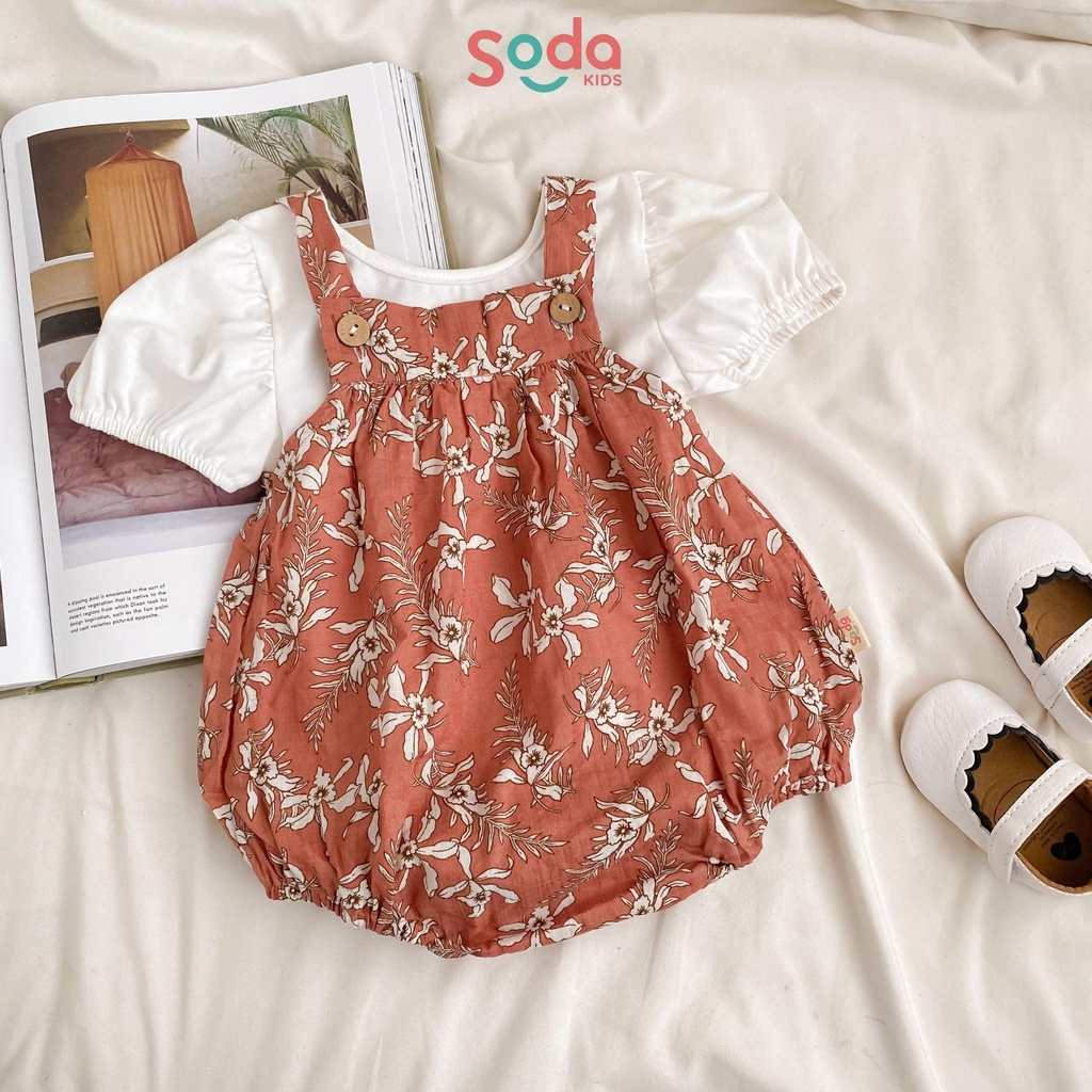 Áo thun bé gái tay bồng SODA KIDS thiết kế chéo lưng, chất liệu thun cotton co giãn 4 chiều, mềm, mịn, mát