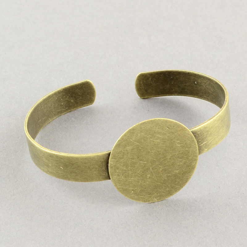 2pcs Brass Cuff Bangle Making Bangle Blanks Antique Bronze 56mm flat round: 25mm