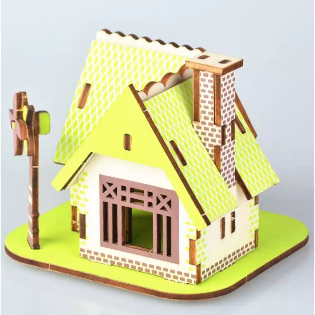 Đồ chơi mô hình lắp ráp 3D bằng gỗ - Green House