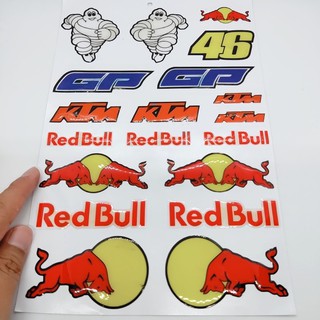 Decal tem dập nổi tổng hợp mẫu Michelin, 46 GP, KTM, Red Bull