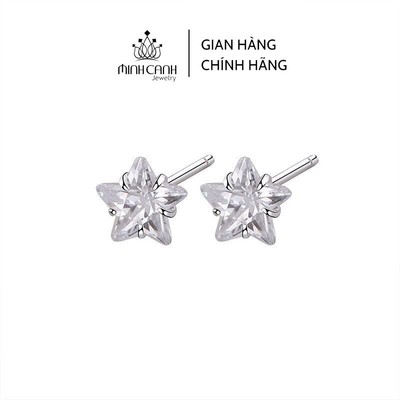 Bông Tai Khuyên Tai Nụ Bạc Hình Ngôi Sao Gắn Đá - Minh Canh Jewelry