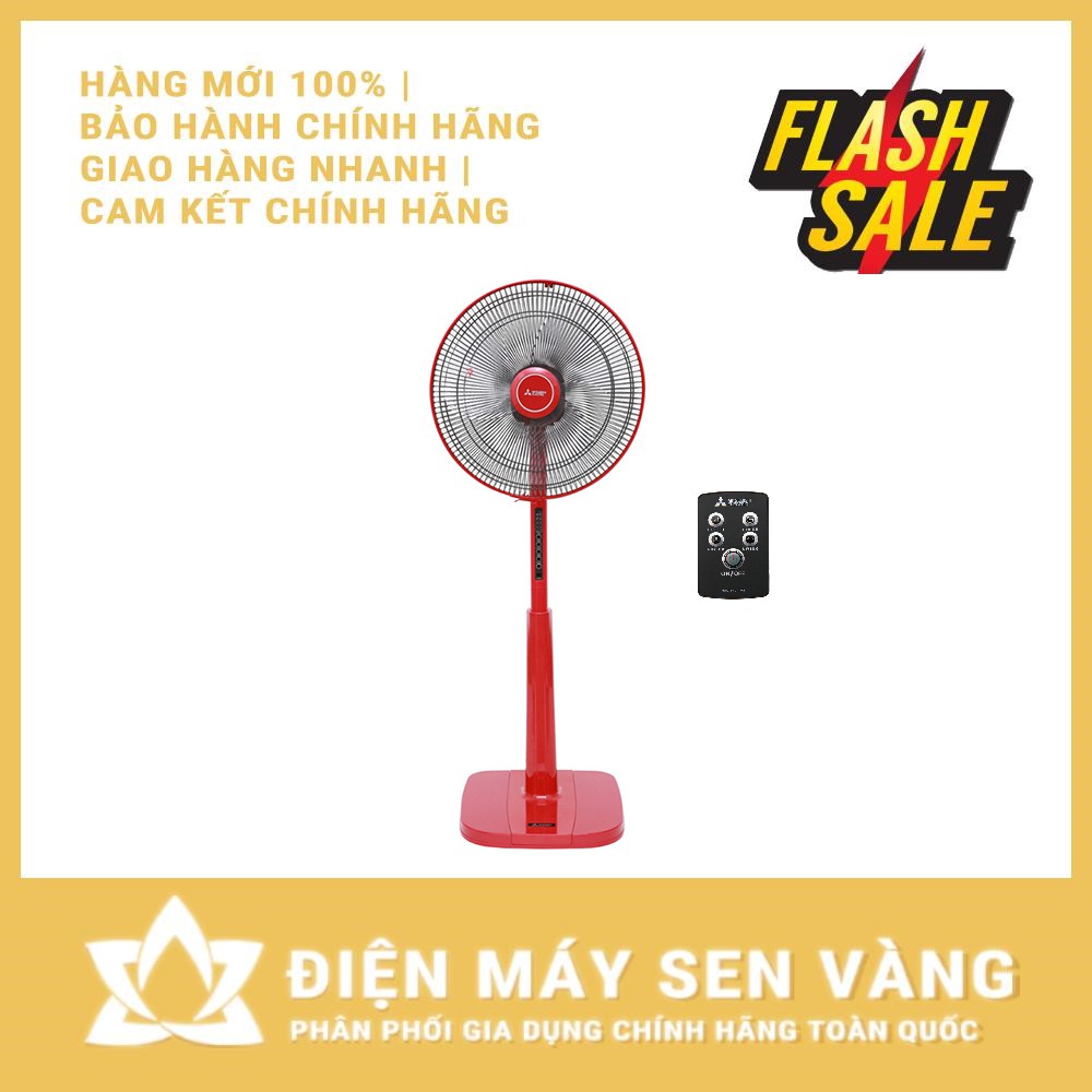 Quạt đứng có remote Mitsubishi LV16S-RV CY-GY (Xám) / LV16S-RV CY-RD (Đỏ) - 3 CÁNH 3 TỐC ĐỘ - Made in Thailand