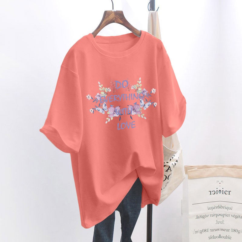 NRVP Áo thun ngắn tay dáng rộng kiểu Hàn Quốc thời trang mùa hè 2021 cho nữ