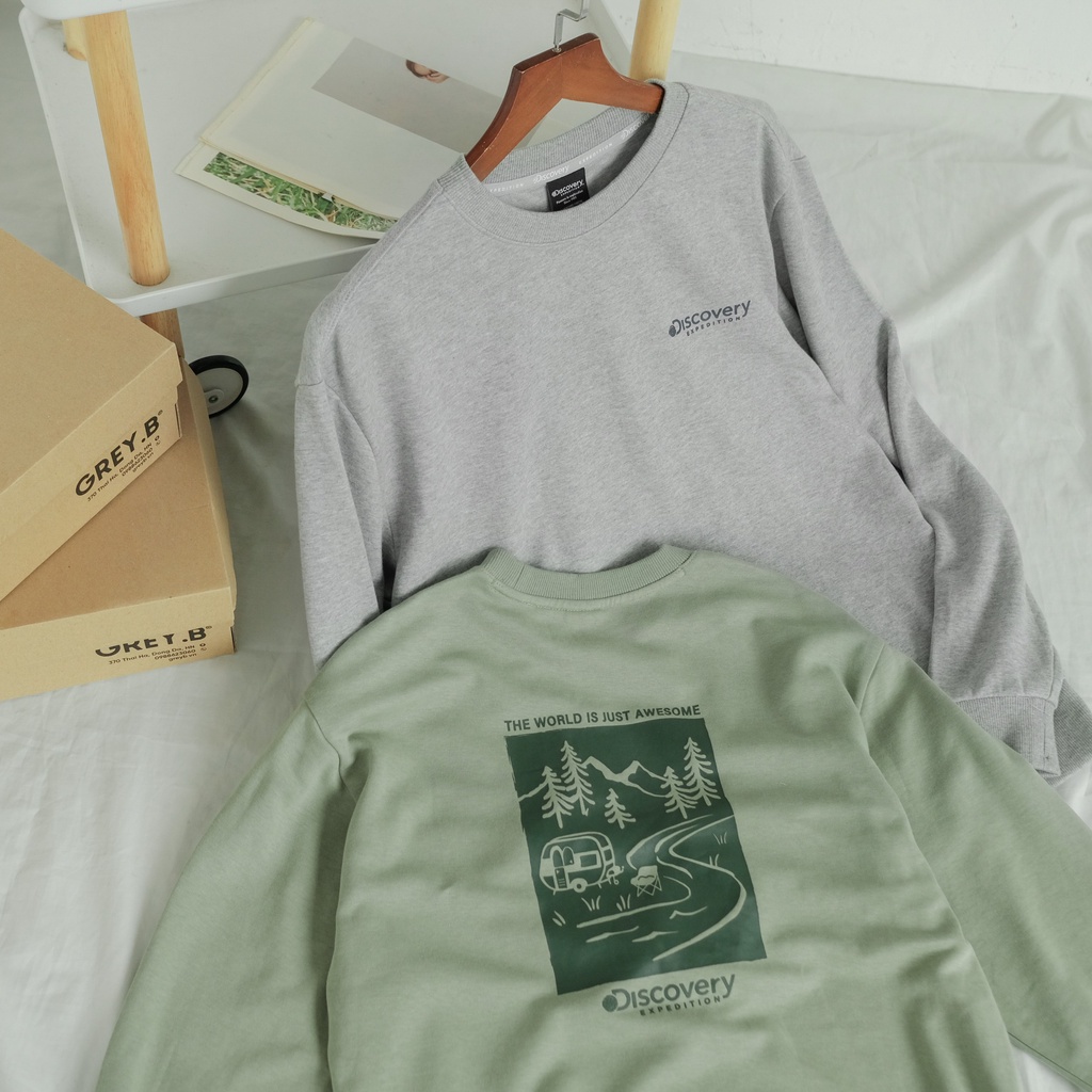 Áo Sweater Discovery Nỉ In Logo Nổi Phong Cách Hàn Quốc Nhiều Màu | BigBuy360 - bigbuy360.vn