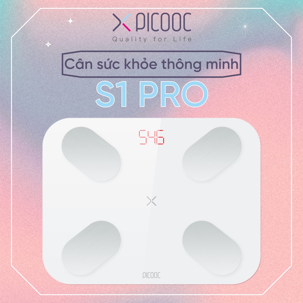 Cân Điện Tử Thông Minh PICOOC S1 Pro_Phiên Bản Quốc Tế _ Đo 13 chỉ số cơ thể _Kết Nối Bluetooth - Bảo Hành12 tháng