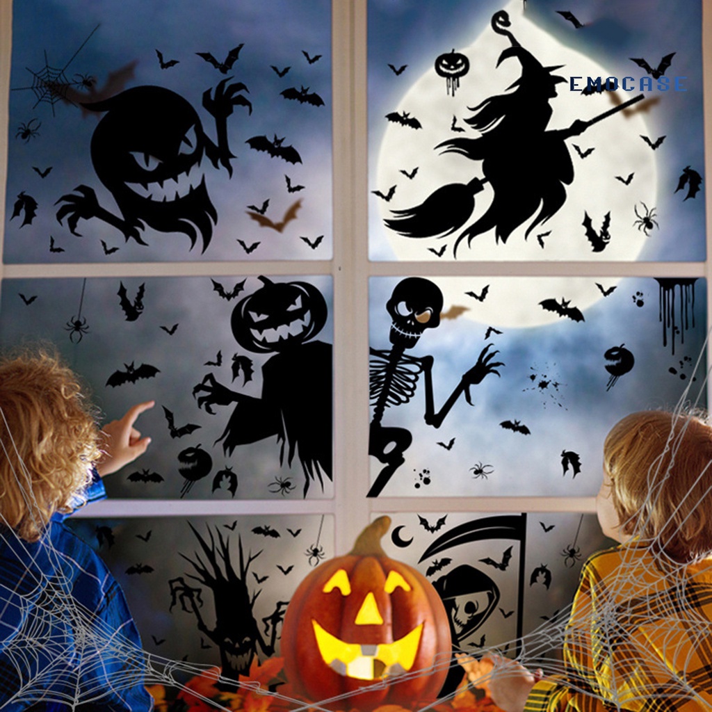 Đề Can Dán Tường / Kính Cửa Sổ Trang Trí Họa Tiết Halloween Chống Nước Có Thể Tháo Gỡ