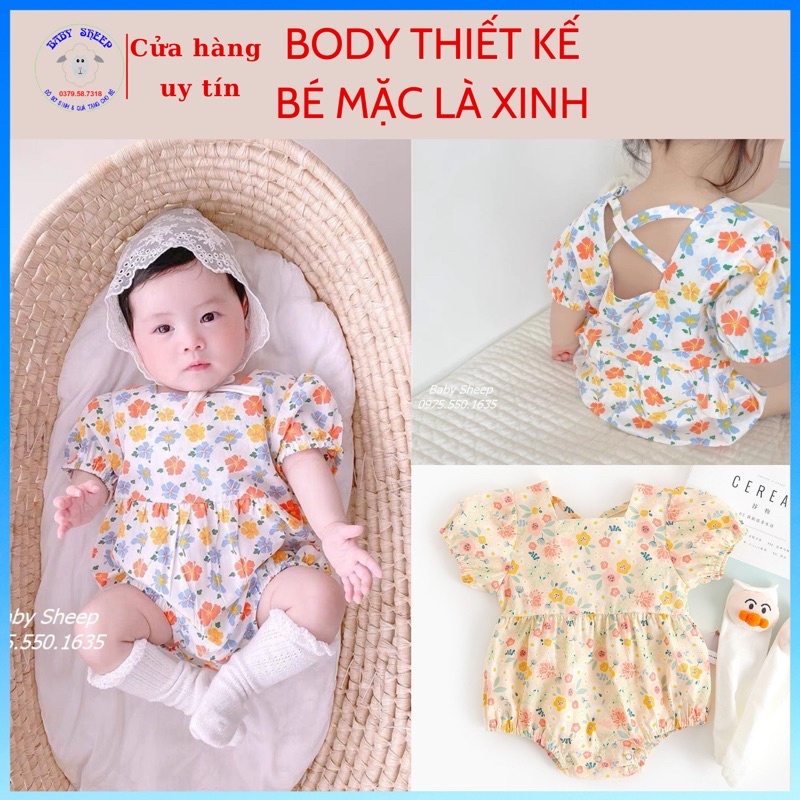 Áo body hoa nhí tiểu thư cho bé gái từ 0-2 tuổi Hàng thiết kế cho bé diện đi biển đi chơi