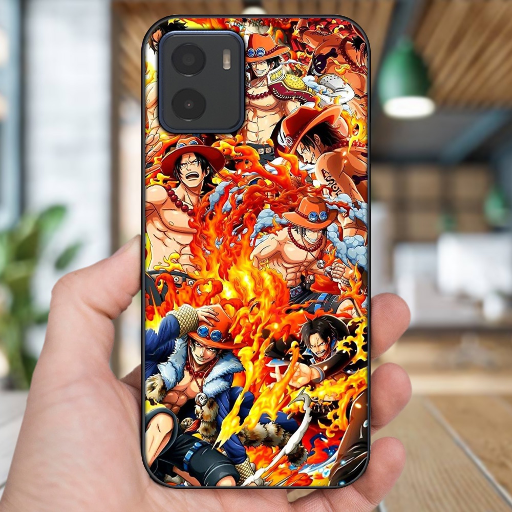 Ốp lưng Vivo Y15s, Y15a viền đen in hình Ace One Piece