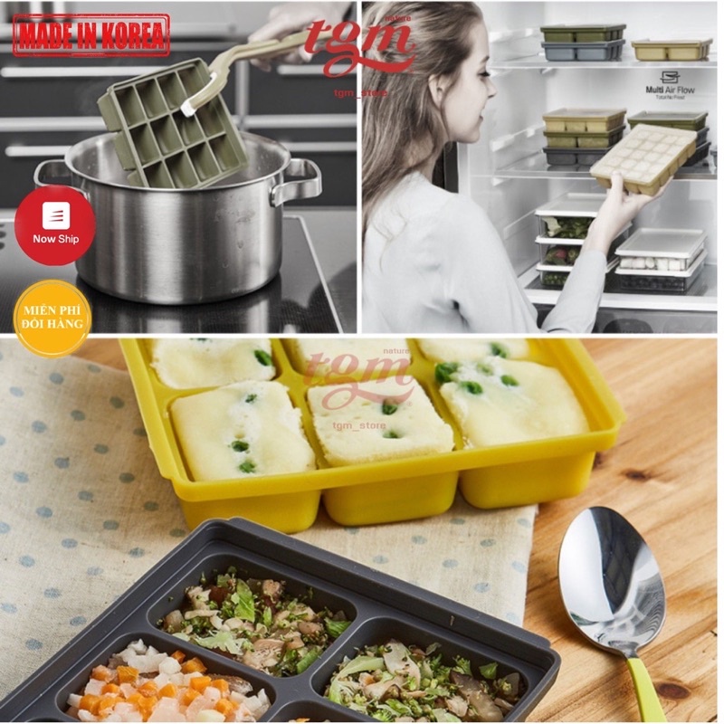 Khay trữ đông silicone có lắp đậy TGM Nature Hàn Quốc, Made in Korea