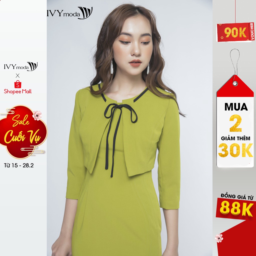 Áo khoác nữ dài tay dáng lửng IVY moda MS 67M3655