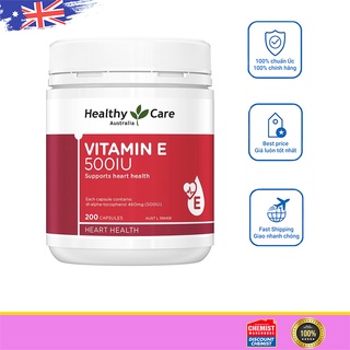 Viên uống bổ sung Vitamin E Healthy Care 500IU 200 viên