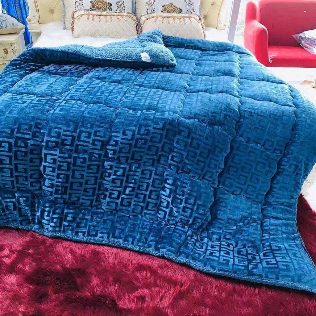 (Gì cũng rẻ) ️ Chăn Bông Cừu Vạn Nâu Cafe Dầy Dặn, Hàng Vải Nhập Đắp Siêu Ấm Mùa Đông, Mền Lông Cừu Đại Hàn