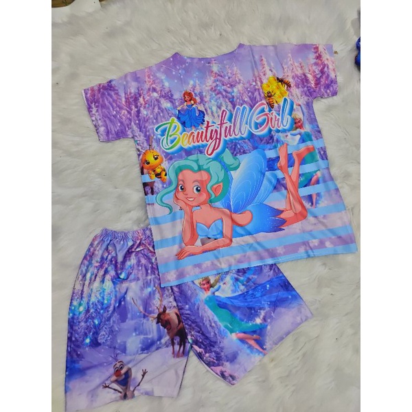 Bộ tay ngắn quần đùi thun lạnh 3d thái cho bé (size đại)