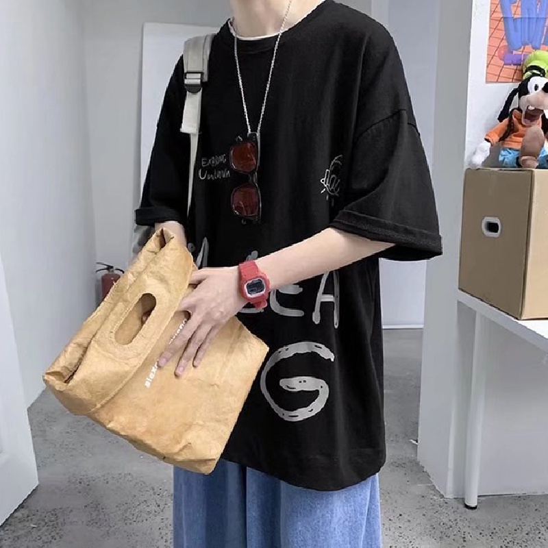 Áo Thun Tay Ngắn Cổ Tròn In Chữ Thời Trang Dành Cho Nam Size M-5XL