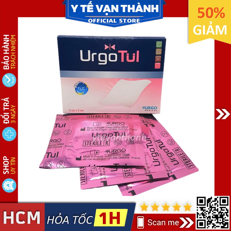 ✅ [HỘP 10 MIẾNG] Gạc Lưới Chống Dính Urgotul | Dán Loét, Vết Mổ, Vết Thương lớn -VT0373