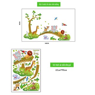 Decal dán tường hình thú qua cầu