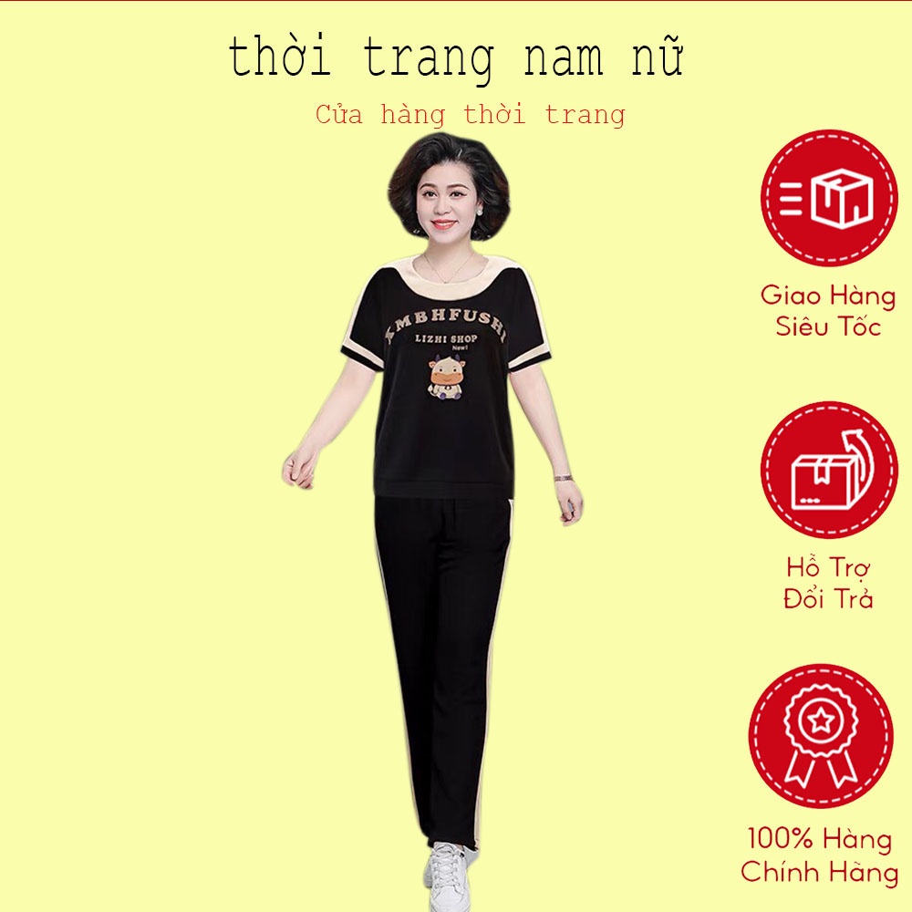 ( TẶNG KÈM GÓI XẢ) Sét đồ bộ BÒ SỮA cực cute chất liệu cotton cao cấp co giãn 4 chiều size 45-85kg ( Mã H6 )