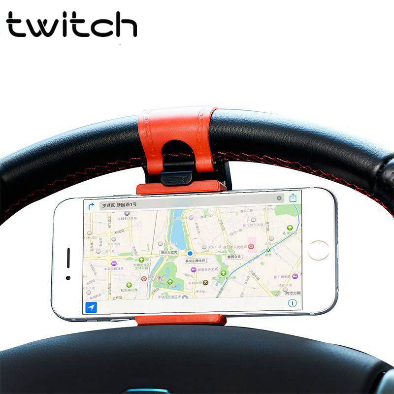 Twitch Universal Car Holder Steering Wheel Bike Clip Rubber Band Phone Bracket