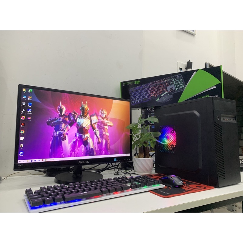 Gaming PC H110/G4560/Ram 8G/SSD 120G/Cạc 1030 2GD5/LED 22” cực đẹp