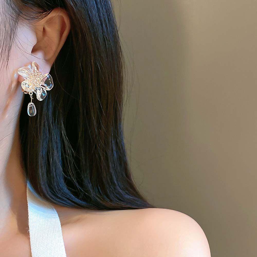 FORBETTER Bông Tai Dạng Kẹp Bằng Acrylic Thời Trang Retro Hàn Quốc Cho Nữ