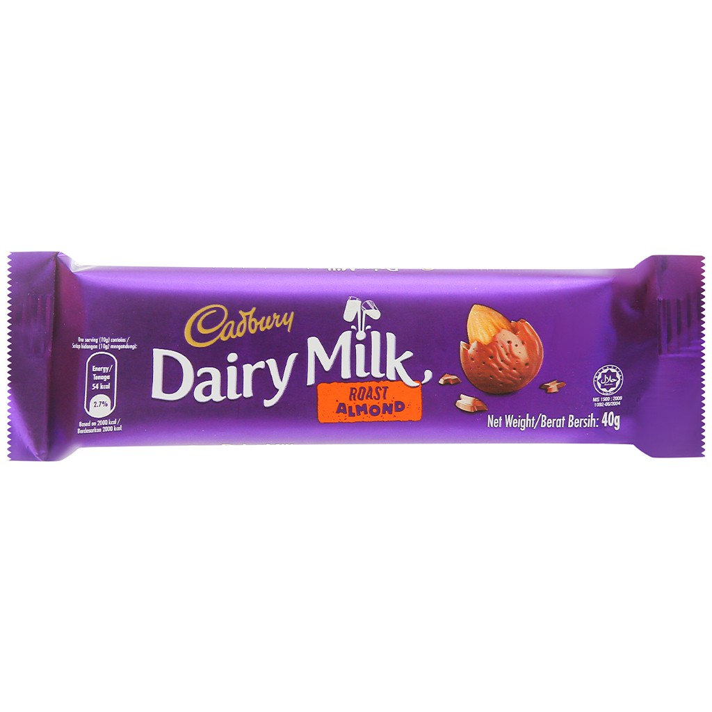 ( 2 Thanh ) Socola hạnh nhân Cadbury Dairy Milk thanh 40g