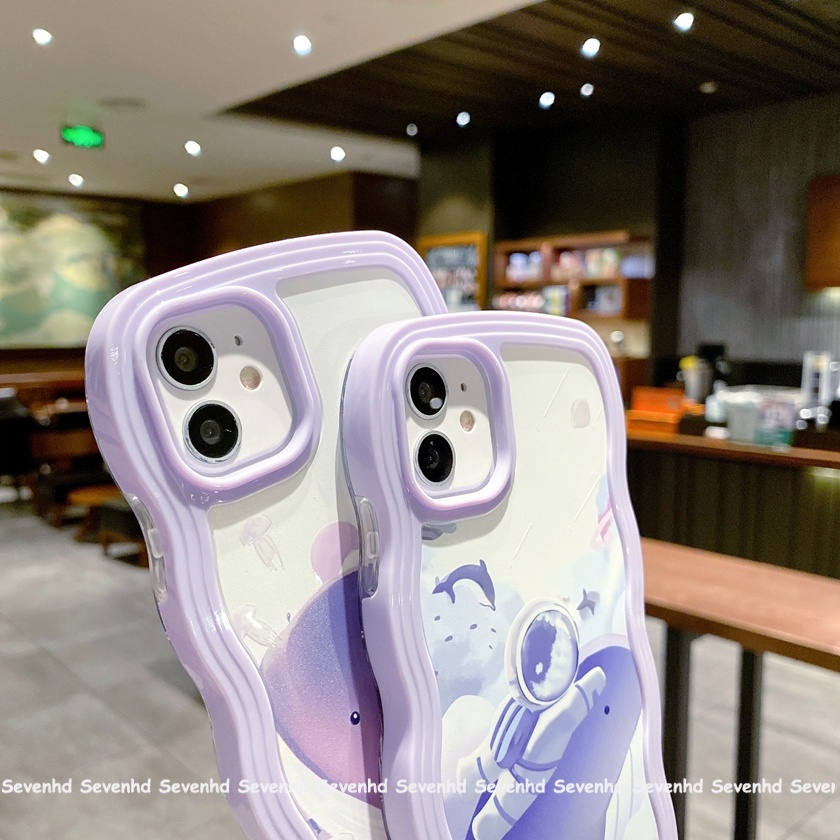 Ốp Điện Thoại Họa Tiết Hoạt Hình Cá Voi Phi Hành Gia 2 Trong 1 Cho iPhone 13 12 11 Pro Max SE2020 X XR XS Max 8 7 Plus