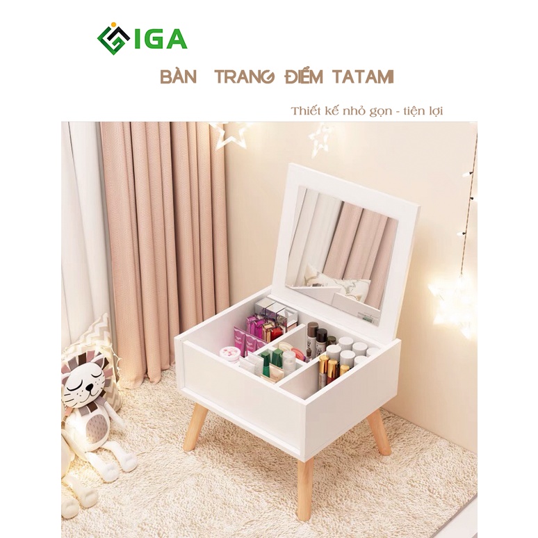 Bàn trang điểm ngồi bệt TATAMI phong cách Hàn Quốc kết hợp làm kệ đầu giường - GP152