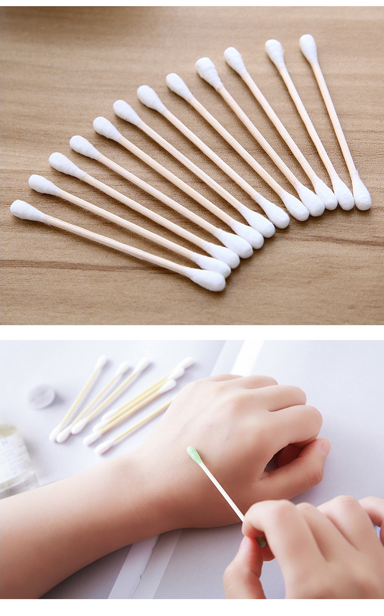 Disposable double head bamboo tampon stick