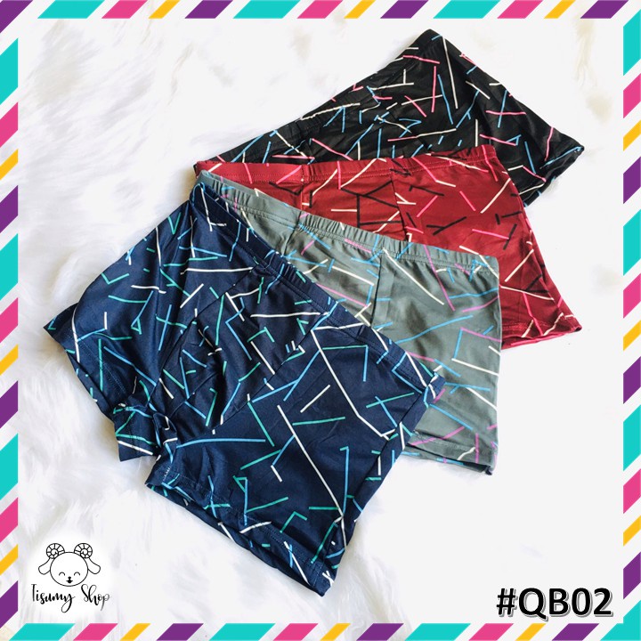 PVN47122 Set 4 quần lót Boxer nam thun sữa hình học gợi cảm cá tính Giá Rẻ