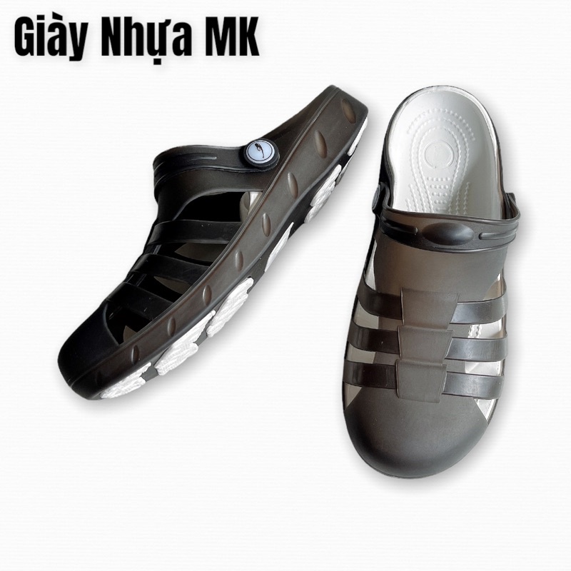 Giày Nhựa Dẻo Nữ Bít Mũi Đi Mưa Đan Dây Siêu Nhẹ Siêu Bền Mang Êm Chân Bioren Catha - Gl037