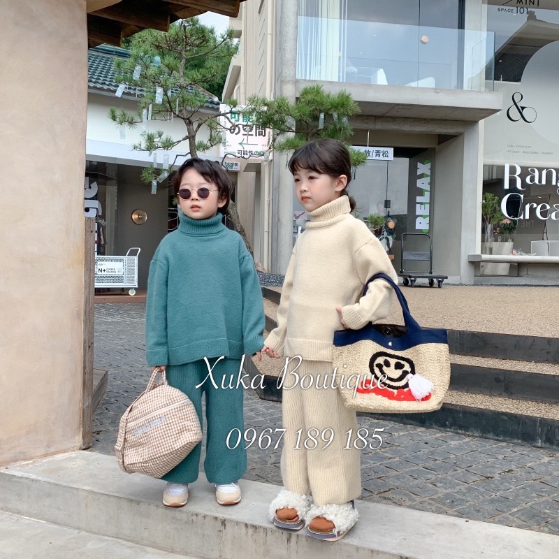 Bộ Quần Áo Len Thiết Kế Hàn Quốc KUMAI KIDS Cao Cấp Cho Bé