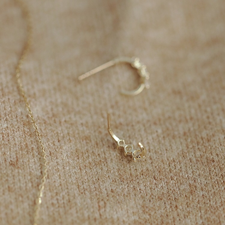 Bông tai Bạc 925 mạ Vàng 14K / LP-E181