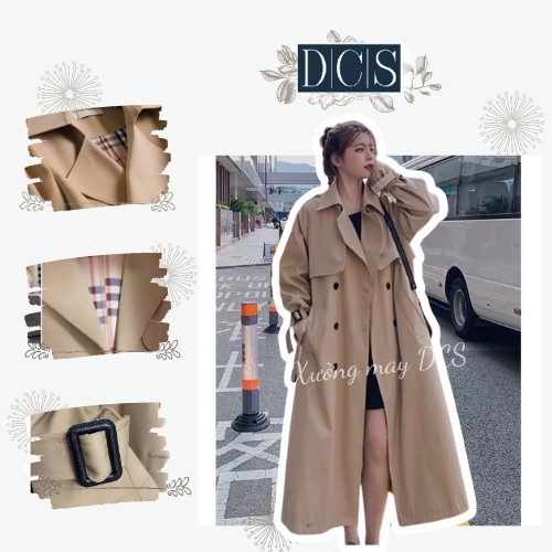 Áo Măng Tô Dáng Dài Áo Khoác Măng Tô Nữ 2 Lớp Kèm Đai Dày Dặn Xưởng May DCS Mã 589