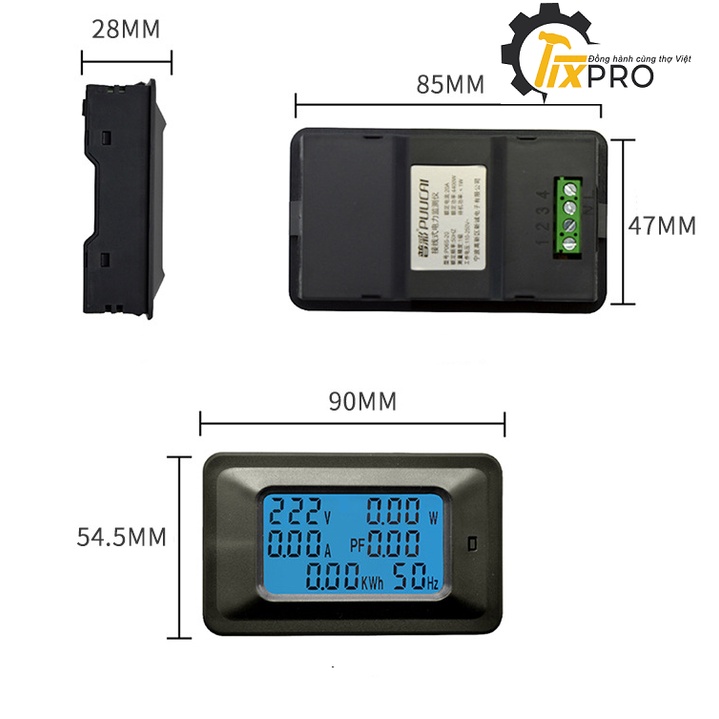 Đồng hồ đo điện AC 20A 6 thông số .