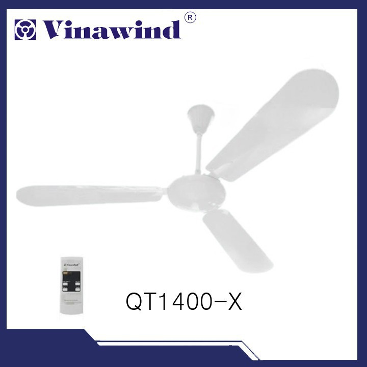 Quạt trần 3 CÁNH Điện cơ Thống Nhất Vinawind QT1400X - trắng, có điều khiển từ xa - Chuẩn hàng chính hãng