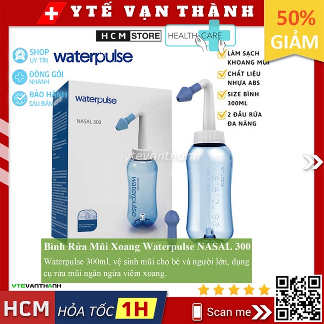 Bình Rửa Mũi Xoang Waterpulse NASAL 300 | Rửa Mũi Ngăn Ngừa Viêm Xoang Cho Bé Và Người Lớn -VT0575