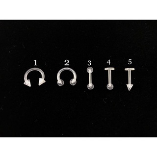 (1 Chiếc) Khuyên Trong Suốt - Khuyên Nhựa Sinh Học - Đeo tai, septum, môi,... - Bảo quản trong túi vô trùng