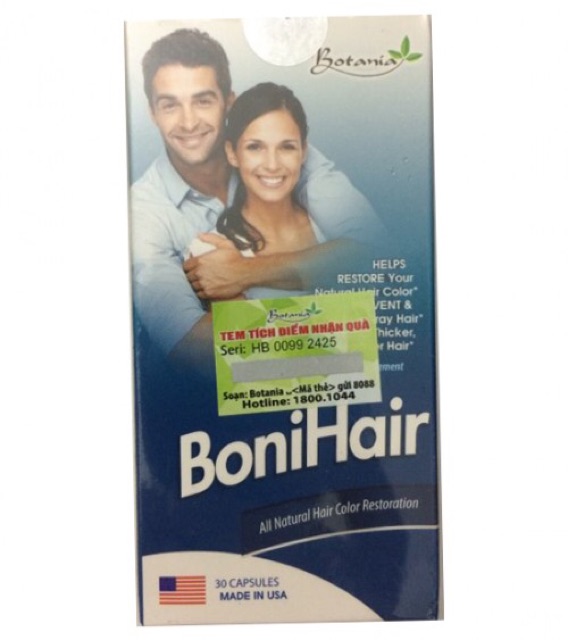 Bonihair Chai 30 viên giảm rụng và bạc tóc