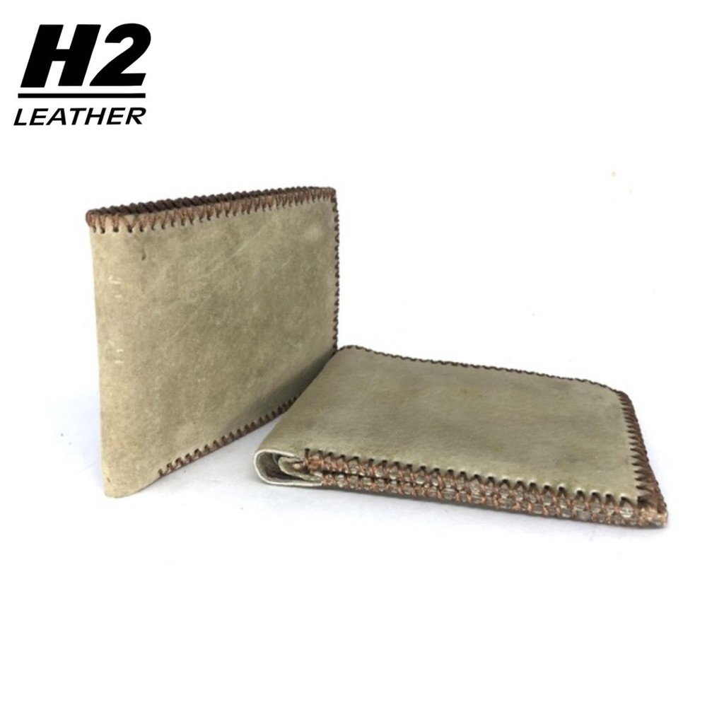 Ví nam da bò lộn khâu handmade độc đáo Đồ Da H2 V0039 - H2leather