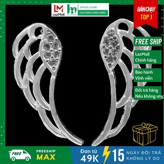 Hoa Tai Nữ Bạc Hiểu Minh HT074 Đôi Cánh May Mắn Bảo Hành Vĩnh Viễn